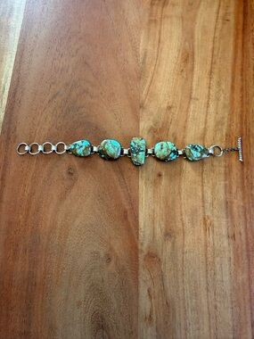 Turquoise Stone Link Bracelet - Women Jewelry